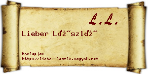 Lieber László névjegykártya